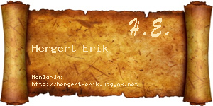 Hergert Erik névjegykártya